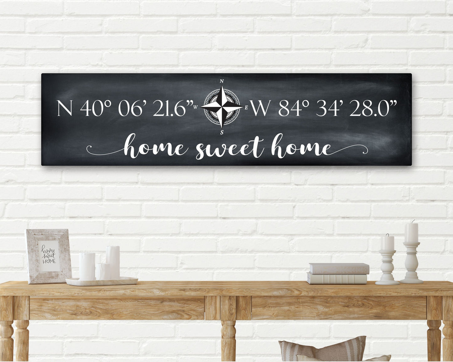 New Home Gift, Realtor Closing Gift, Housewarming Gift, Longitude Latitude Sign, GPS Coordinates, Home Sweet Home, Compass, Farmhouse