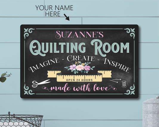 Personalized Quilting Room Sign, Gift For Quilter, Quilting Room Sign, Quilting Room Wall Decor