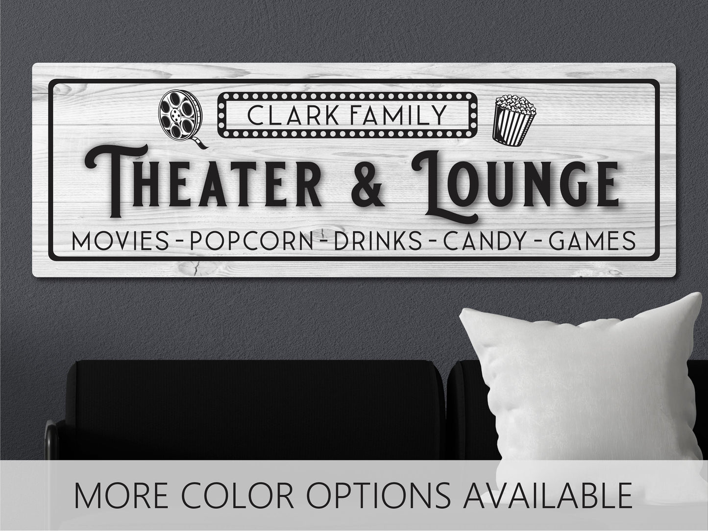 Theater Sign, Personalized Family Theater Sign, Home Theater, Movie Theater Sign, Movie Room Decor, Home Movie Theater Decor, Game Room Sign