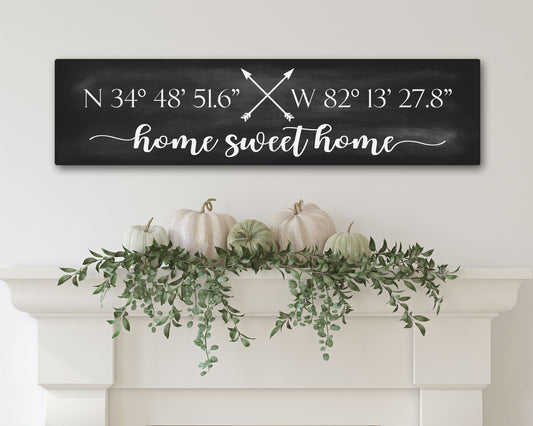 New Home Gift, Realtor Closing Gift, Housewarming Gift, Longitude Latitude Sign, GPS Coordinates, Home Sweet Home, Farmhouse