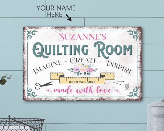 Personalized Quilting Room Sign, Gift For Quilter, Quilting Room Sign, Quilting Room Wall Decor