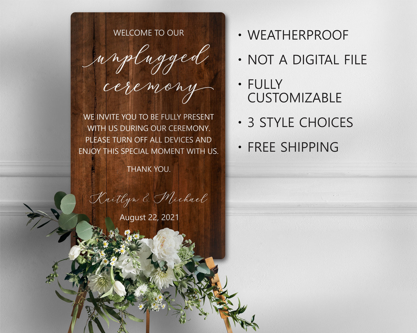 Unplugged Ceremony Sign, Unplugged Ceremony, Unplugged Wedding, Unplugged Sign, Ceremony Sign, Unplugged, No Cell Phone Sign