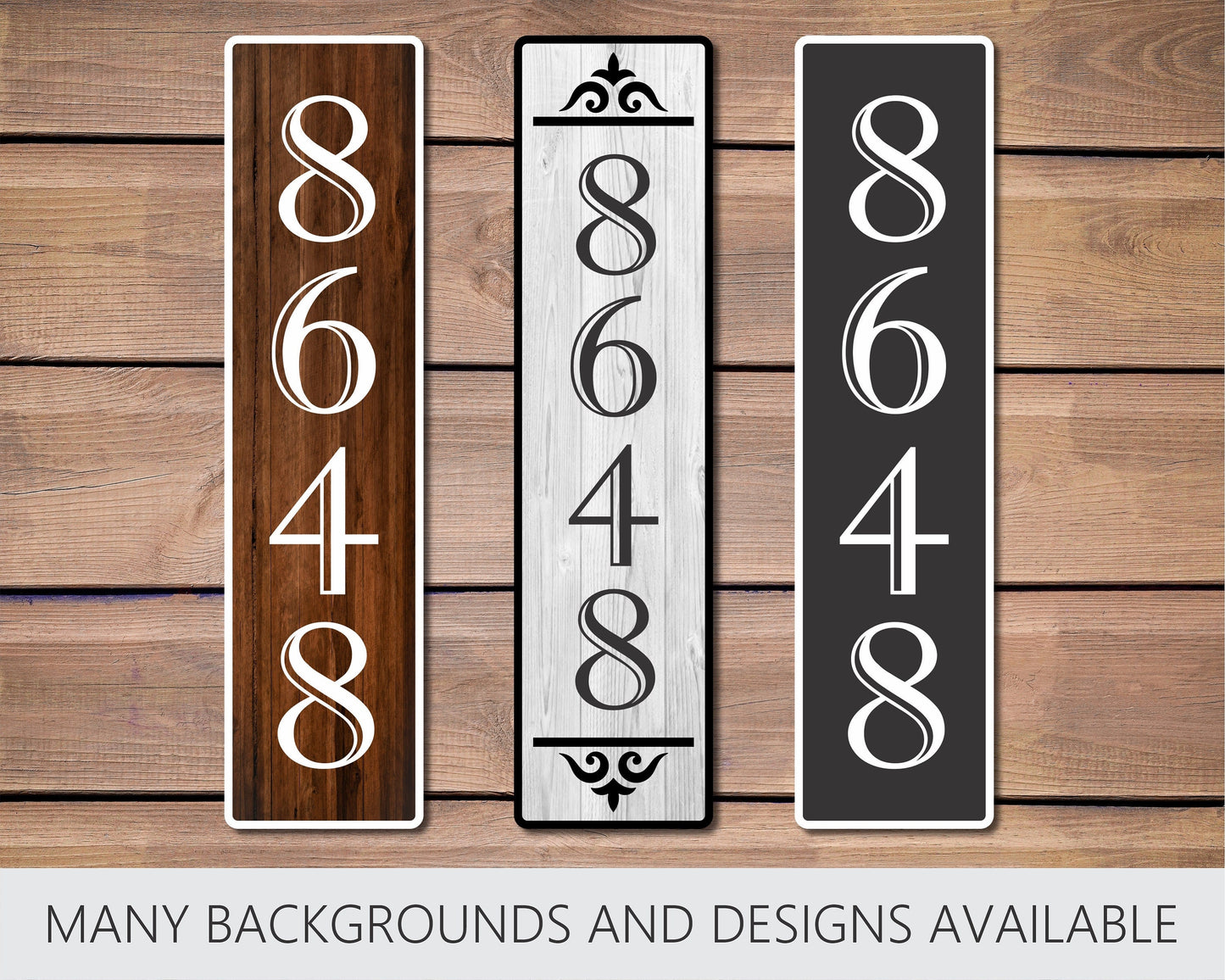 Large Vertical Modern House Number Sign, Wall Decor, Custom Address Sign, Home Decor, Outdoor Sign, Metal Sign, Porch Decor, Front Door Sign