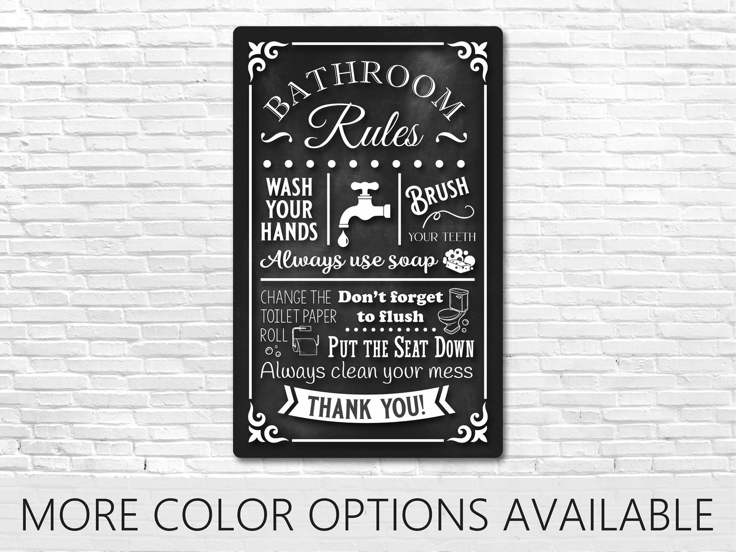 Bathroom Signs, Bathroom Rules, Metal Bathroom Sign, Bathroom Wall Decor, Bathroom Decor Wall Art, Farmhouse Bathroom Wall Decor, Wall Decor