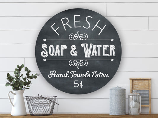 Fresh Soap and Water, Hand Towels Extra, Bathroom Wall Art, Bathroom Sign, Bathroom Wall Decor, Bathroom Decor, Bathroom