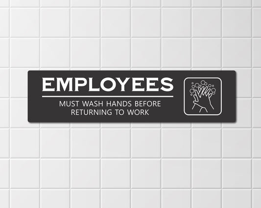 Unique Metal Bathroom Sign, Employees Must Wash Hands Before Returning To Work Sign, Employee Sign, Bathroom Decor, Bathroom Sign,