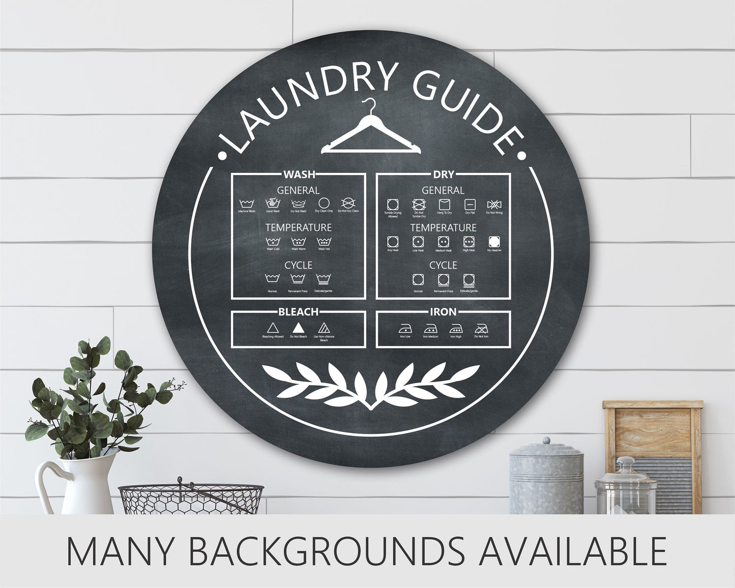 Laundry Symbols Sign, Guide, Laundry Guide Sign, Laundry Symbol Guide, Laundry Symbols Guide, Laundry Guide Print, Laundry Room Symbol Sign