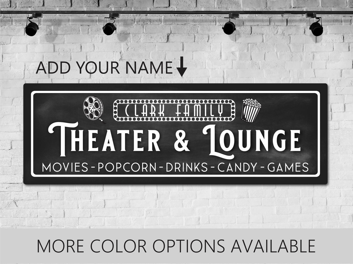 Theater Sign, Personalized Family Theater Sign, Home Theater, Movie Theater Sign, Movie Room Decor, Home Movie Theater Decor, Game Room Sign