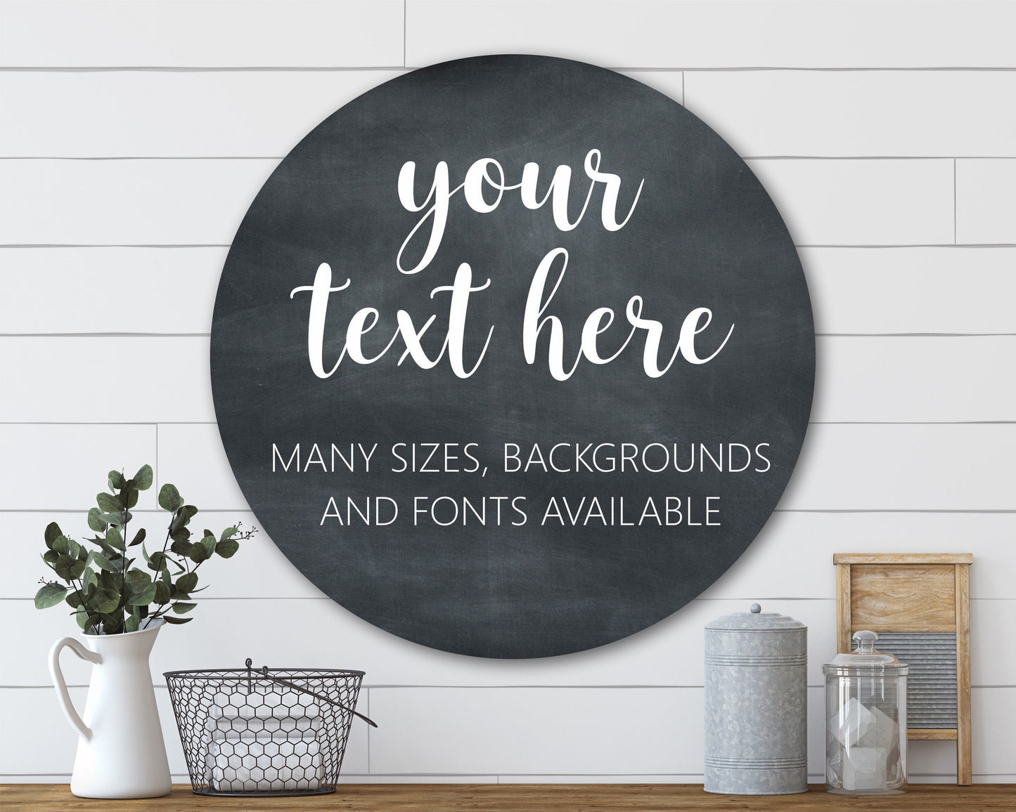 Custom Metal Sign, Round Door Sign, Round Wood Sign, Round Nursery Sign, Round Sign Mockup, Round Wooden Store Sign, Round Letter SIgn