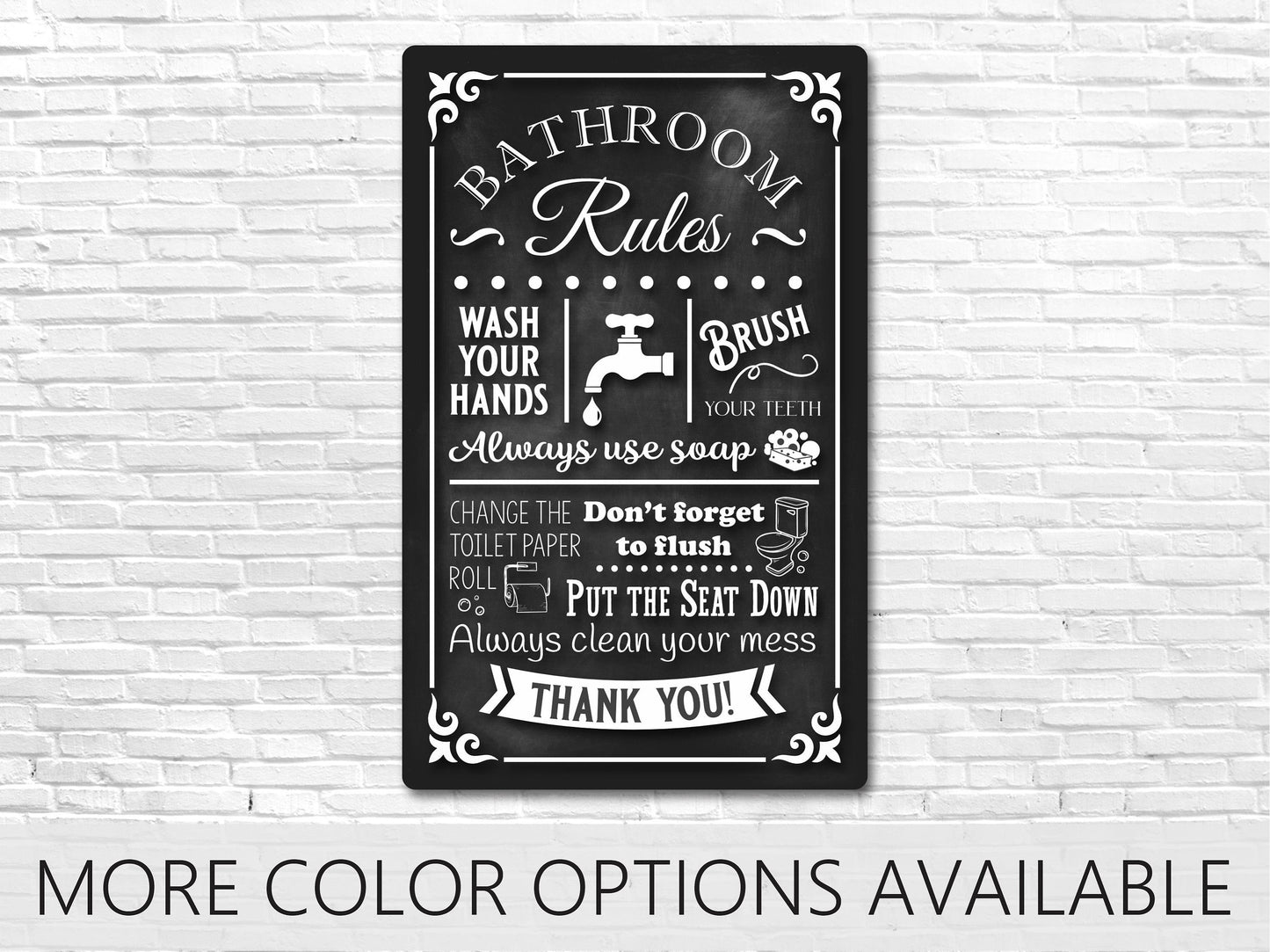 Bathroom Signs, Bathroom Rules, Metal Bathroom Sign, Bathroom Wall Decor, Bathroom Decor Wall Art, Farmhouse Bathroom Wall Decor, Wall Decor