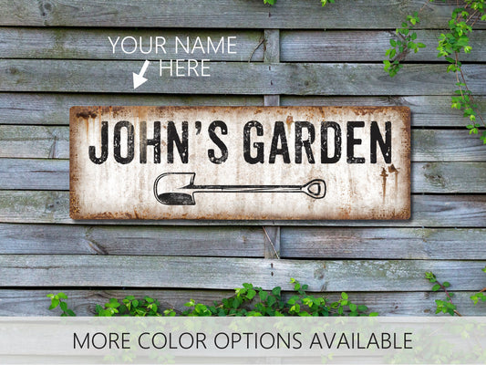 Garden Sign, Garden Sign Personalized, Name Sign, Garden Art, Gifts for Gardeners, Gardening Gift, Outdoor Sign, Metal Garden Art, Yard Sign