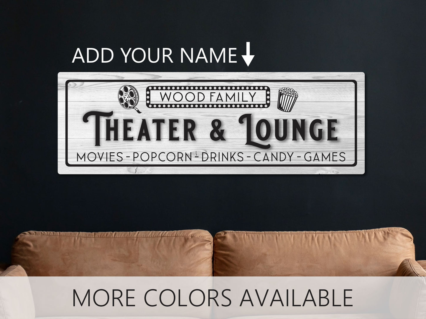 Custom Family Theater Sign, Personalized Sign, Name Sign, Movie Theater, Theater Decor, Home movie Theater Decor, Personalized gift, Cinema