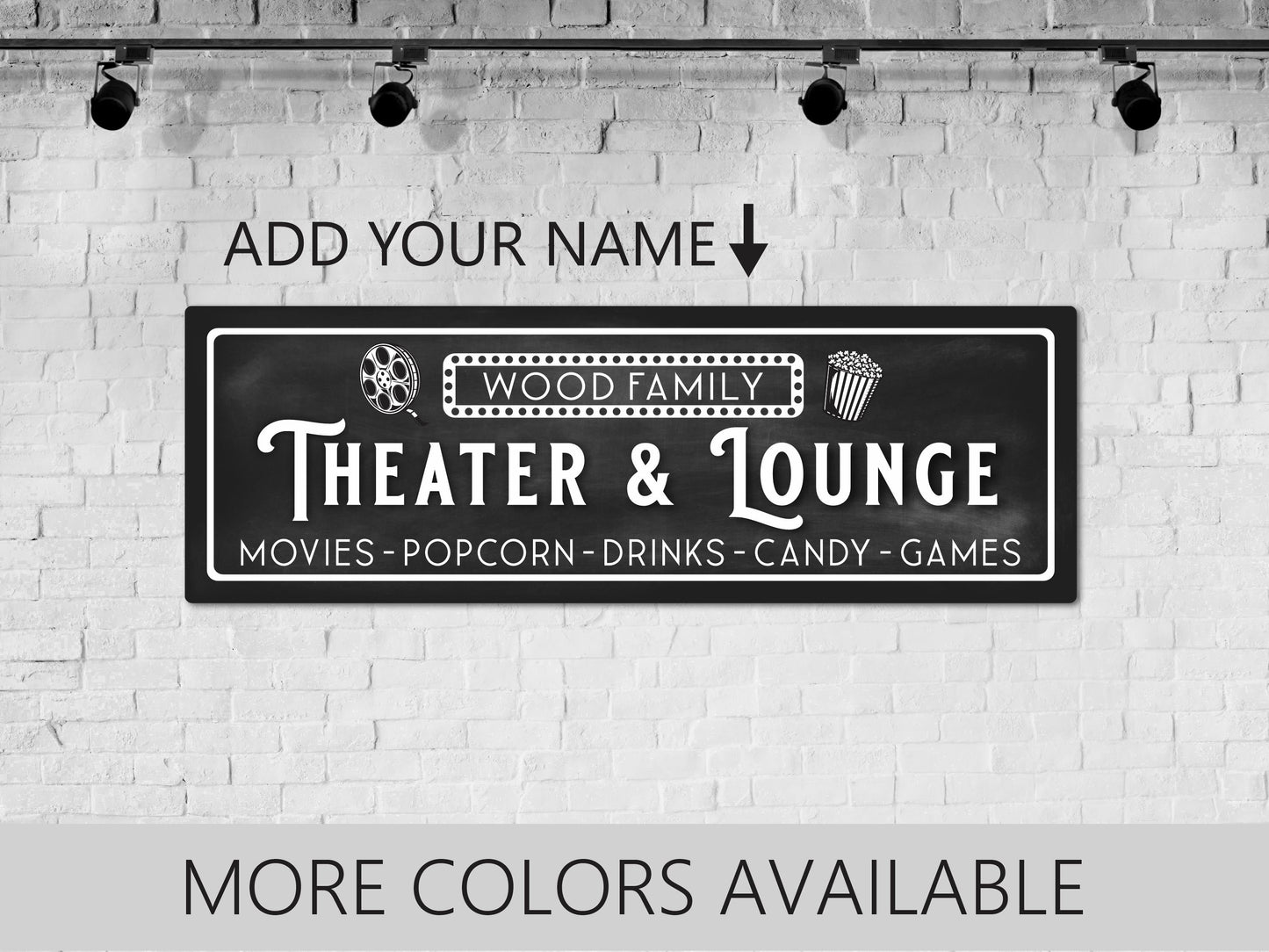 Custom Family Theater Sign, Personalized Sign, Name Sign, Movie Theater, Theater Decor, Home movie Theater Decor, Personalized gift, Cinema